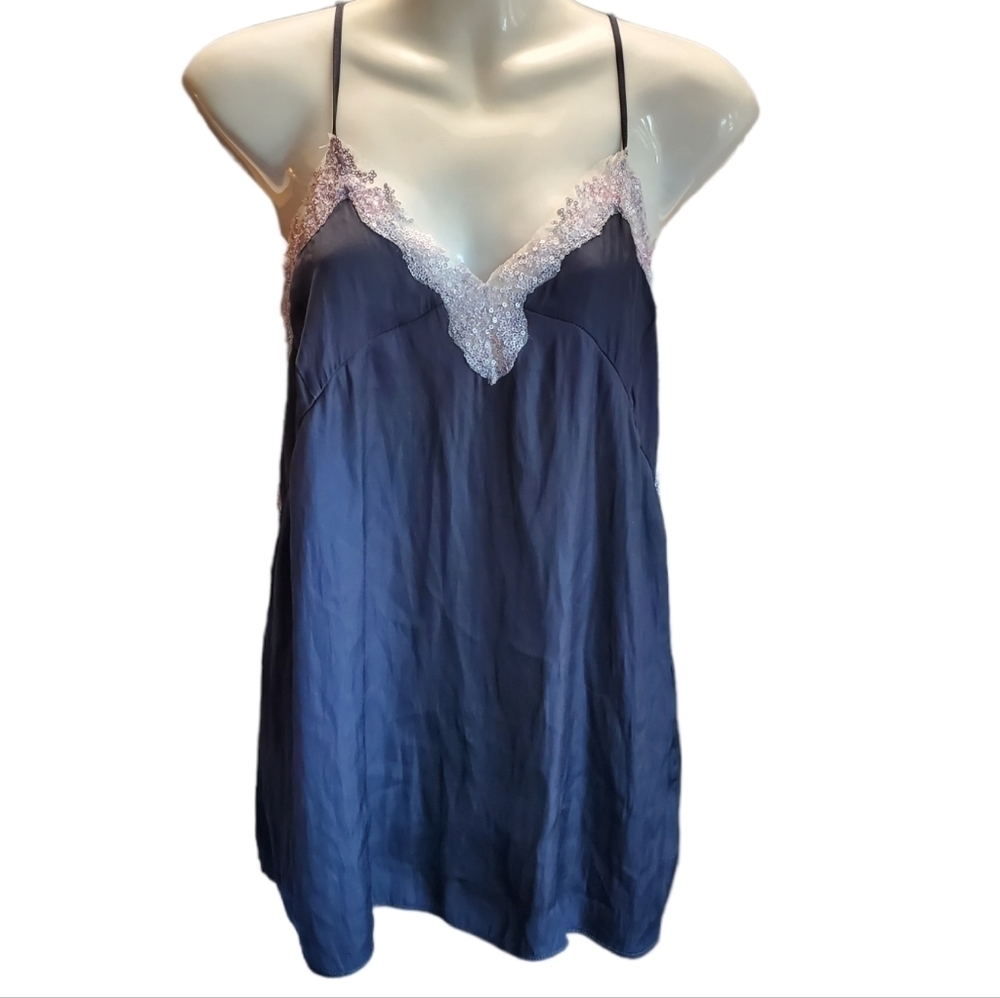 ZARA soft silky tank with sequin trim M